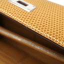 エルメス HERMES ケリーウォレット ロング イエロー系 リザード 長財布 シルバー金具