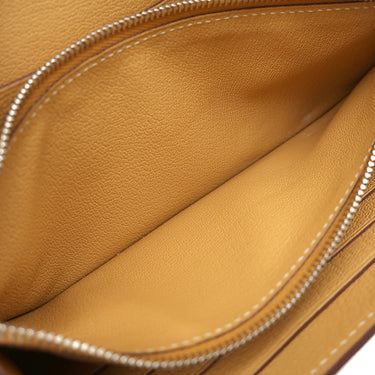 エルメス HERMES ケリーウォレット ロング イエロー系 リザード 長財布 シルバー金具