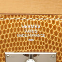 エルメス HERMES ケリーウォレット ロング イエロー系 リザード 長財布 シルバー金具