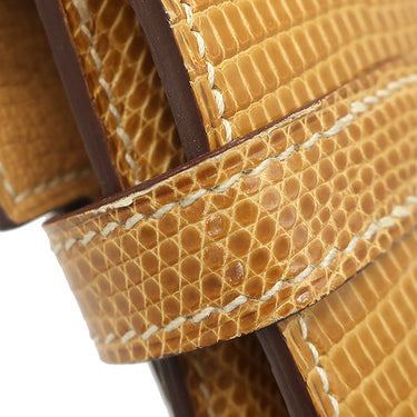 エルメス HERMES ケリーウォレット ロング イエロー系 リザード 長財布 シルバー金具