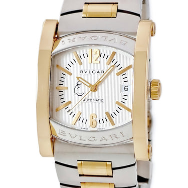 腕時計 ブルガリ BVLGARI アショーマ AA44SG 自動巻き メンズ K18YG×SS コンビ サウジアラビア シルバー デイト アラビア バー