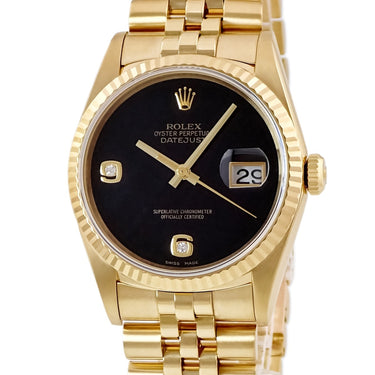 腕時計 ロレックス ROLEX デイトジャスト 16238 2BR 自動巻き メンズ L番 K18YG無垢 純正ダイヤ オニキス 黒 ジュビリーブレス