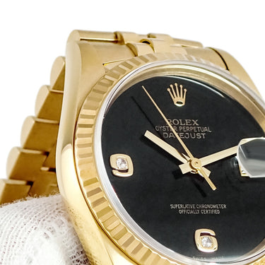 腕時計 ロレックス ROLEX デイトジャスト 16238 2BR 自動巻き メンズ L番 K18YG無垢 純正ダイヤ オニキス 黒 ジュビリーブレス