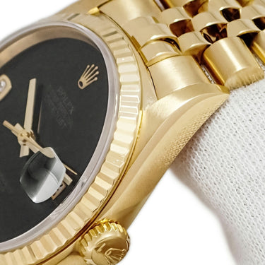 腕時計 ロレックス ROLEX デイトジャスト 16238 2BR 自動巻き メンズ L番 K18YG無垢 純正ダイヤ オニキス 黒 ジュビリーブレス