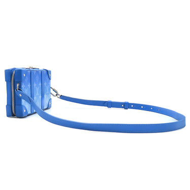 ルイヴィトン LOUIS VUITTON ソフトトランク ウォレット M45432 モノグラムクラウズ レザー モノグラムクラウズキャンバス ボディバッグ シルバー金具 青 雲 ショルダー