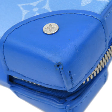 ルイヴィトン LOUIS VUITTON ソフトトランク ウォレット M45432 モノグラムクラウズ レザー モノグラムクラウズキャンバス ボディバッグ シルバー金具 青 雲 ショルダー