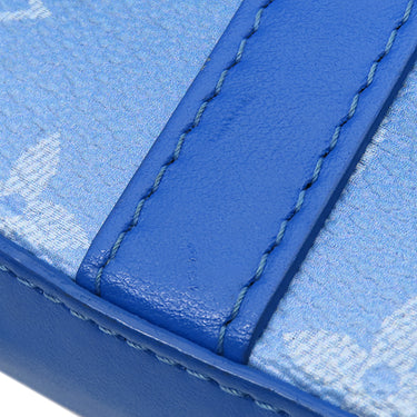 ルイヴィトン LOUIS VUITTON ソフトトランク ウォレット M45432 モノグラムクラウズ レザー モノグラムクラウズキャンバス ボディバッグ シルバー金具 青 雲 ショルダー