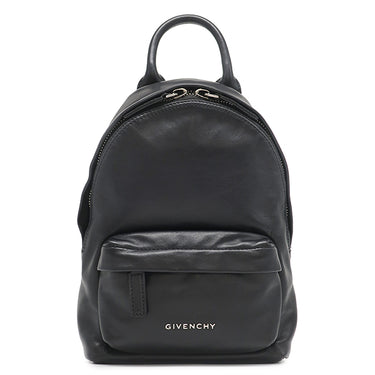 ジバンシイ GIVENCHY ロゴ ミニ バッグパック ブラック レザー リュック・デイパック シルバー金具 黒 リュック