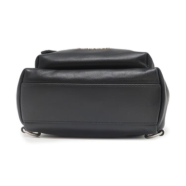 ジバンシイ GIVENCHY ロゴ ミニ バッグパック ブラック レザー リュック・デイパック シルバー金具 黒 リュック
