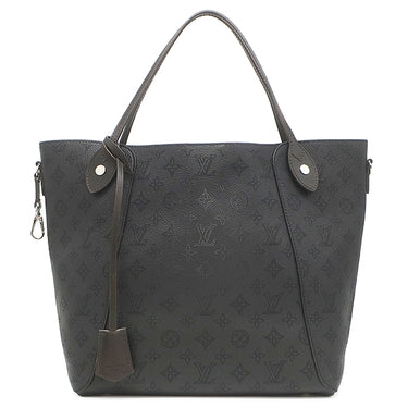ルイヴィトン LOUIS VUITTON ヒナ MM M54354 ブラック×ブラウン モノグラムマヒナ トートバッグ シルバー金具