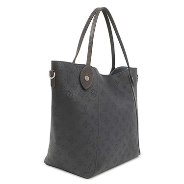 ルイヴィトン LOUIS VUITTON ヒナ MM M54354 ブラック×ブラウン モノグラムマヒナ トートバッグ シルバー金具