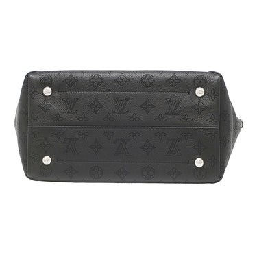 ルイヴィトン LOUIS VUITTON ヒナ MM M54354 ブラック×ブラウン モノグラムマヒナ トートバッグ シルバー金具