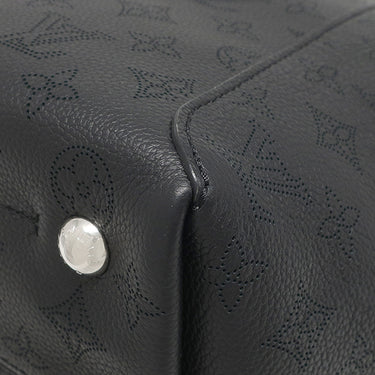 ルイヴィトン LOUIS VUITTON ヒナ MM M54354 ブラック×ブラウン モノグラムマヒナ トートバッグ シルバー金具