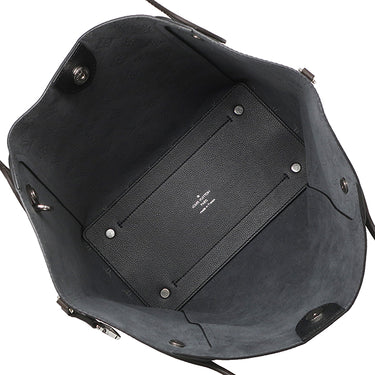 ルイヴィトン LOUIS VUITTON ヒナ MM M54354 ブラック×ブラウン モノグラムマヒナ トートバッグ シルバー金具