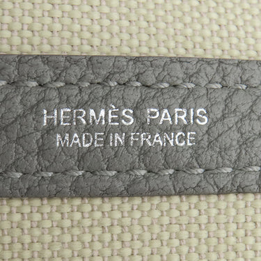 エルメス HERMES ガーデンパーティー PM 36 エクリュ×グリメイヤー トワルアッシュ ネゴンダ トートバッグ シルバー金具