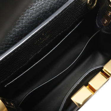 ルイヴィトン LOUIS VUITTON カプシーヌ MINI M56071 ノワール レザー トリヨンレザー 2WAYバッグ ゴールド金具 黒 ショルダー ハンドバッグ LVロゴ