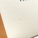 セリーヌ CELINE ミニ バーティカル カバ 193302 ナチュラル×タン キャンバス レザー 2WAYバッグ ゴールド金具 アイボリー 茶 ハンドバッグ ショルダー