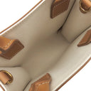 セリーヌ CELINE ミニ バーティカル カバ 193302 ナチュラル×タン キャンバス レザー 2WAYバッグ ゴールド金具 アイボリー 茶 ハンドバッグ ショルダー