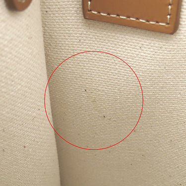 セリーヌ CELINE ミニ バーティカル カバ 193302 ナチュラル×タン キャンバス レザー 2WAYバッグ ゴールド金具 アイボリー 茶 ハンドバッグ ショルダー