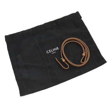 セリーヌ CELINE ミニ バーティカル カバ 193302 ナチュラル×タン キャンバス レザー 2WAYバッグ ゴールド金具 アイボリー 茶 ハンドバッグ ショルダー