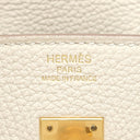 エルメス HERMES バーキン25 クレ トゴ ハンドバッグ ゴールド金具 オフホワイト