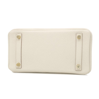 エルメス HERMES バーキン25 クレ トゴ ハンドバッグ ゴールド金具 オフホワイト