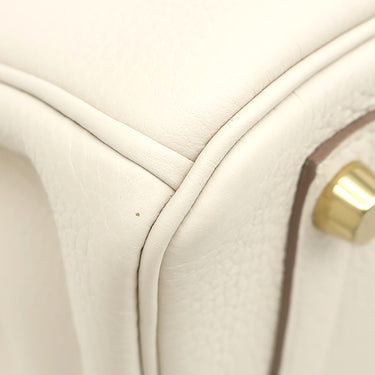 エルメス HERMES バーキン25 クレ トゴ ハンドバッグ ゴールド金具 オフホワイト