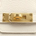 エルメス HERMES バーキン25 クレ トゴ ハンドバッグ ゴールド金具 オフホワイト