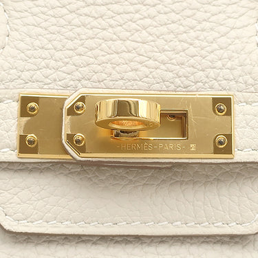 エルメス HERMES バーキン25 クレ トゴ ハンドバッグ ゴールド金具 オフホワイト