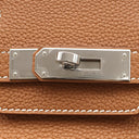 エルメス HERMES バーキン30 ゴールド トゴ ハンドバッグ シルバー金具 茶