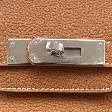 エルメス HERMES バーキン30 ゴールド トゴ ハンドバッグ シルバー金具 茶