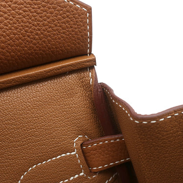 エルメス HERMES バーキン30 ゴールド トゴ ハンドバッグ シルバー金具 茶