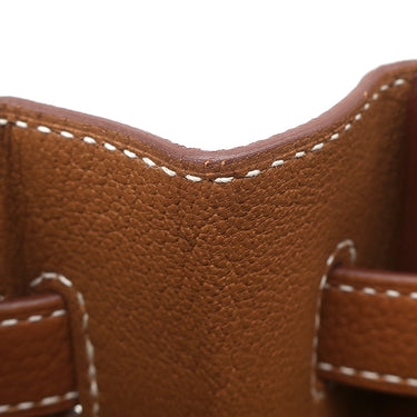 エルメス HERMES バーキン30 ゴールド トゴ ハンドバッグ シルバー金具 茶