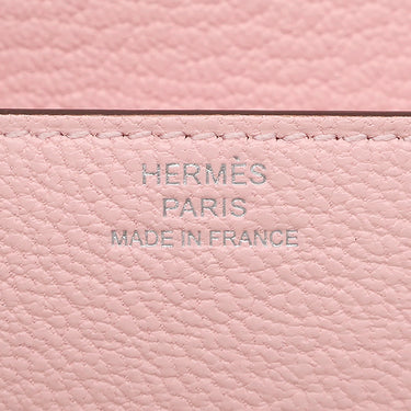 エルメス HERMES ロウリス ルリ スリム ローズサクラ シェブルミゾル 二つ折り財布 シルバー金具 コンパクトウォレット ベルトバッグ