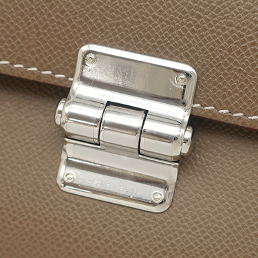 エルメス HERMES シャルニエール コンパクト エトゥープ レザー ヴォーマダム 三つ折り財布 シルバー金具 新品 未使用 グレージュ 2025年製
