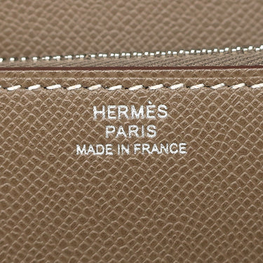 エルメス HERMES シャルニエール コンパクト エトゥープ レザー ヴォーマダム 三つ折り財布 シルバー金具 新品 未使用 グレージュ 2025年製