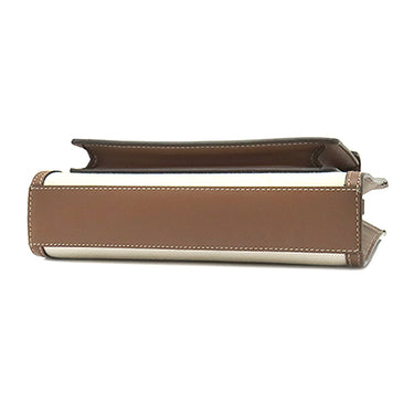 バーバリー BURBERRY ミニ ポケットバッグ 8031746 ナチュラル×モルトブラウン キャンバス レザー 2WAYバッグ ゴールド金具 茶 ハンドバッグ ショルダー