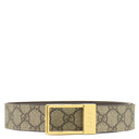 グッチ GUCCI スクエアバックル GGベルト #75 722370 ベージュ×ブラウン GGスプリームキャンバス ベルト ゴールド金具 スターマーク入り