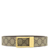 グッチ GUCCI スクエアバックル GGベルト #75 722370 ベージュ×ブラウン GGスプリームキャンバス ベルト ゴールド金具 スターマーク入り