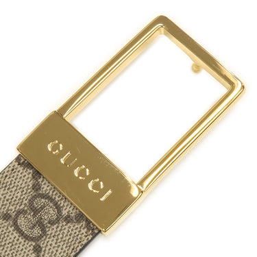 グッチ GUCCI スクエアバックル GGベルト #75 722370 ベージュ×ブラウン GGスプリームキャンバス ベルト ゴールド金具 スターマーク入り