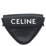 セリーヌ CELINE トライアングルバッグ ブラック レザー ショルダーバッグ シルバー金具 ポシェット ロゴプリント 黒