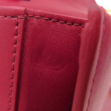 バーバリー BURBERRY ノバチェック チェーンショルダー ベージュ×レッド キャンバス レザー ショルダーバッグ ゴールド金具