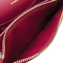 バーバリー BURBERRY ノバチェック チェーンショルダー ベージュ×レッド キャンバス レザー ショルダーバッグ ゴールド金具