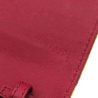 バーバリー BURBERRY ノバチェック チェーンショルダー ベージュ×レッド キャンバス レザー ショルダーバッグ ゴールド金具