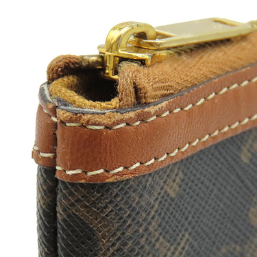 セリーヌ CELINE トリオンフ スモール ポーチ タン カーフ トリオンフキャンバス クラッチバッグ ゴールド金具 茶 Wフラップ ショルダー クラッチ