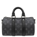 ルイヴィトン LOUIS VUITTON キーポル バンドリエール 25 M46271 モノグラムエクリプス レザー モノグラムエクリプスリバースキャンバス 2WAYバッグ ガンメタル金具 黒 ショルダー ハンドバッグ