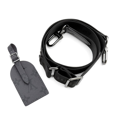 ルイヴィトン LOUIS VUITTON キーポル バンドリエール 25 M46271 モノグラムエクリプス レザー モノグラムエクリプスリバースキャンバス 2WAYバッグ ガンメタル金具 黒 ショルダー ハンドバッグ