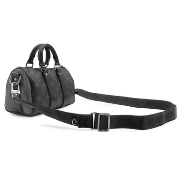 ルイヴィトン LOUIS VUITTON キーポル バンドリエール 25 M46271 モノグラムエクリプス レザー モノグラムエクリプスリバースキャンバス 2WAYバッグ ガンメタル金具 黒 ショルダー ハンドバッグ