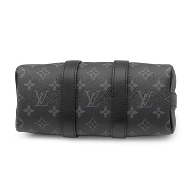 ルイヴィトン LOUIS VUITTON キーポル バンドリエール 25 M46271 モノグラムエクリプス レザー モノグラムエクリプスリバースキャンバス 2WAYバッグ ガンメタル金具 黒 ショルダー ハンドバッグ