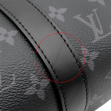 ルイヴィトン LOUIS VUITTON キーポル バンドリエール 25 M46271 モノグラムエクリプス レザー モノグラムエクリプスリバースキャンバス 2WAYバッグ ガンメタル金具 黒 ショルダー ハンドバッグ